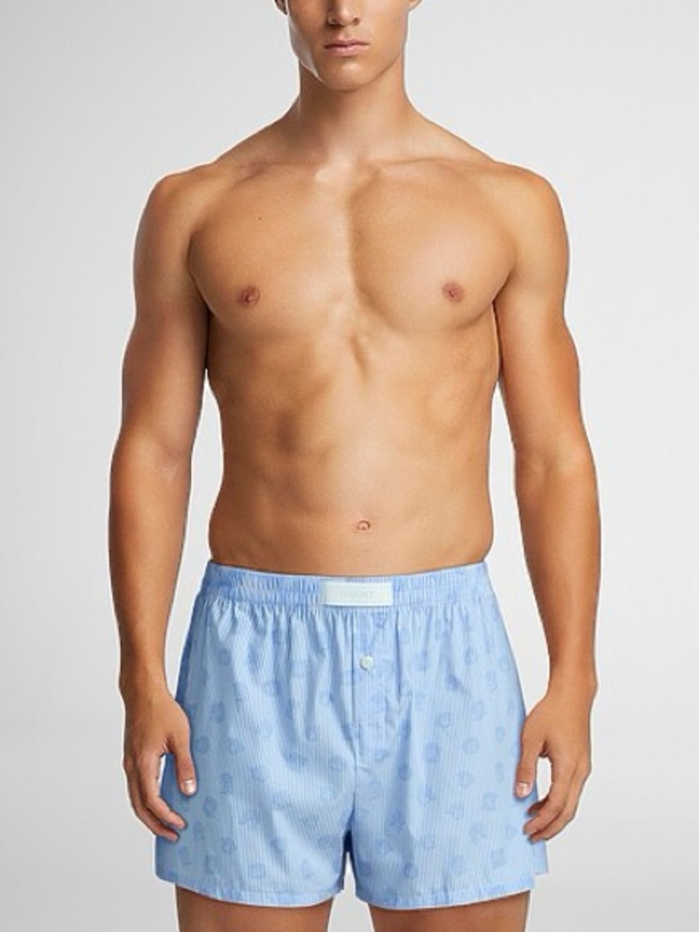 NWT- Versace Men's Light Blue Boxer Shorts